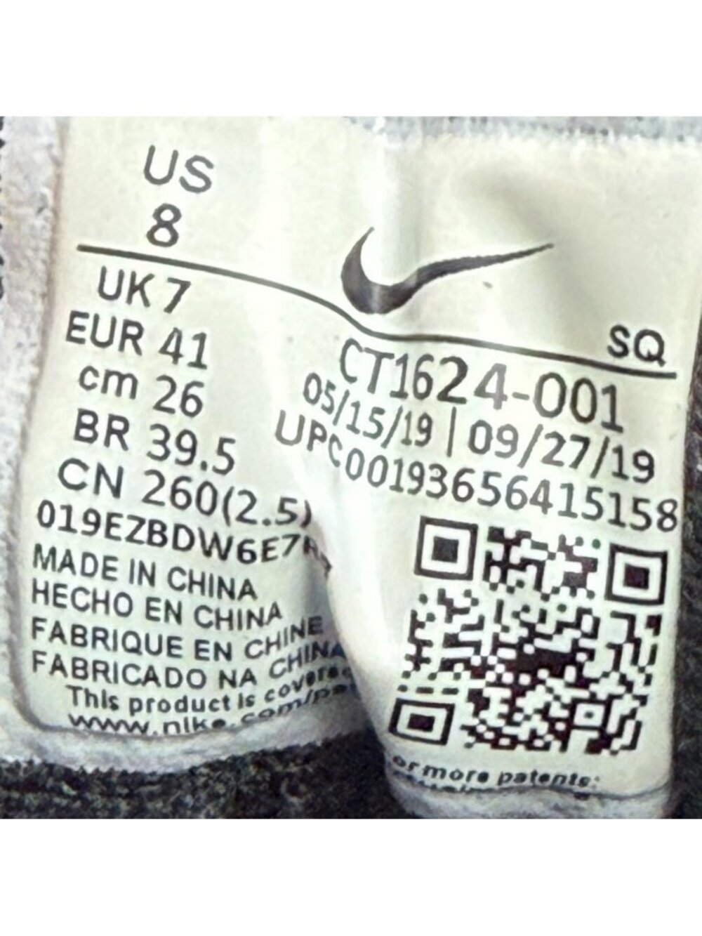 Nike Air Max 1 SE Mens Size 8 Black Gray Athletic Running Walking Shoes Sneakers